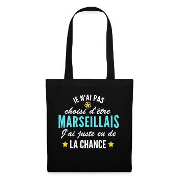 je suis marseillais - Sac en tissu - noir - Devant