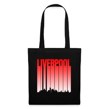 Liverpool Skyline Farbverlauf - Stoffbeutel - Schwarz - Vorne
