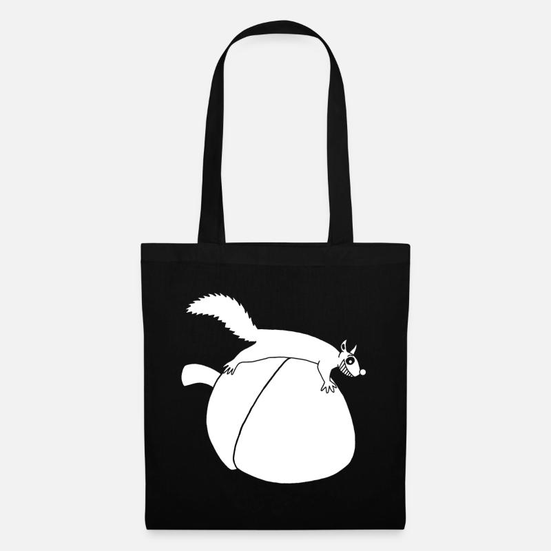The squirrel against the glans (white) - Tote Bag - black