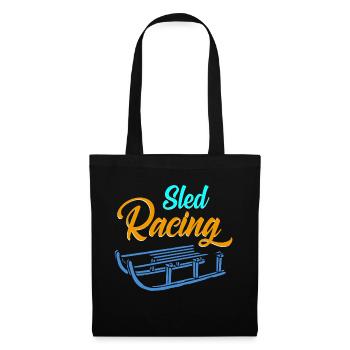 Sled Racing Retro Sledding Designs Present Gift - Stoffbeutel - Schwarz - Vorne