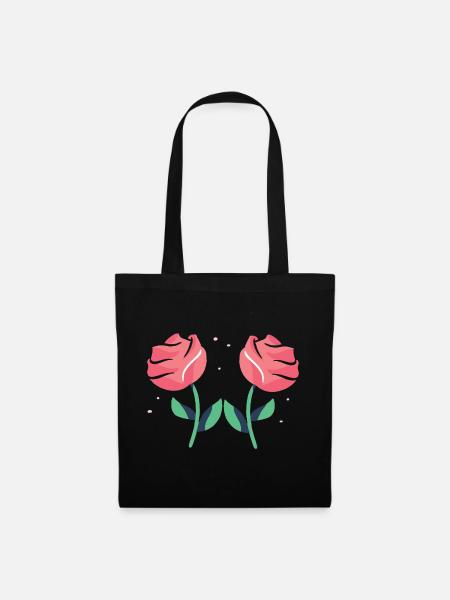 Schöne Rose - Stoffbeutel - Schwarz
