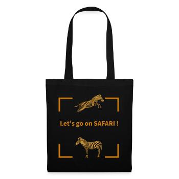 Let's go on SAFARI - Stoffbeutel - Schwarz - Vorne
