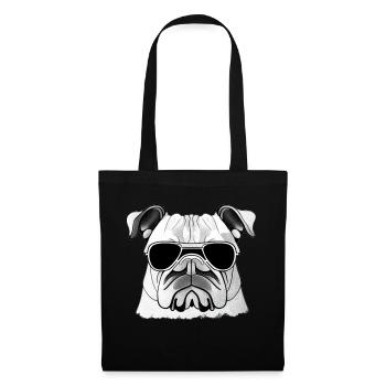 Chiens bouledogues avec lunettes de soleil motif cool - Sac en tissu - noir - Devant