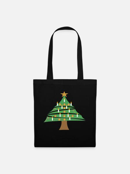 Weihnachtsbaum - Stoffbeutel - Schwarz