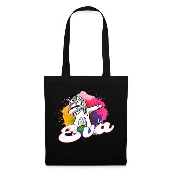 EVA - Cute name with dabbing unicorn - Tote Bag - black - Front