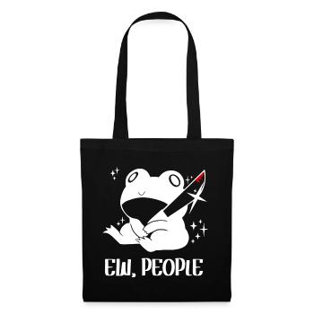 Ew People Frog Lover Cottagecore - Stoffbeutel - Schwarz - Vorne