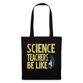 Science Teacher Be Like Retro Funny Teacher - Stoffbeutel - Schwarz - Vorne
