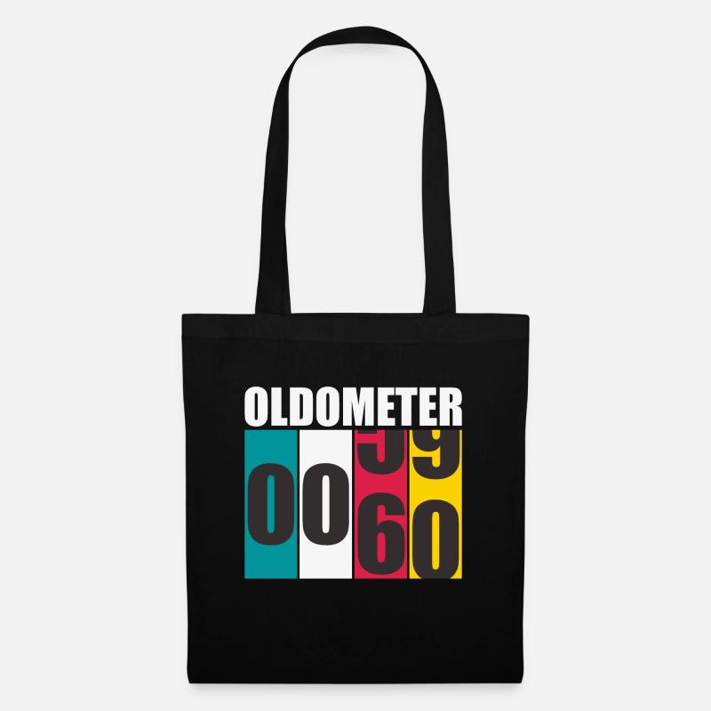 Geburtstag Oldometer 60 Jahre - Stoffbeutel - Schwarz