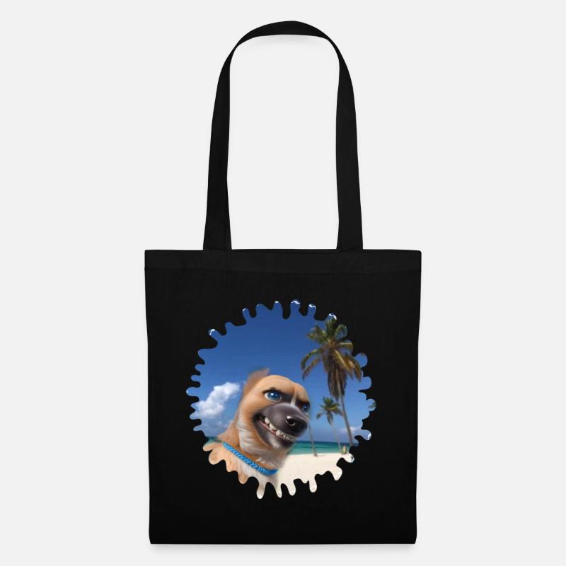 Crazy Beach Dog - Stoffbeutel - Schwarz
