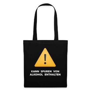 kann spuren von alkohol enthalten - Stoffbeutel - Schwarz - Vorne