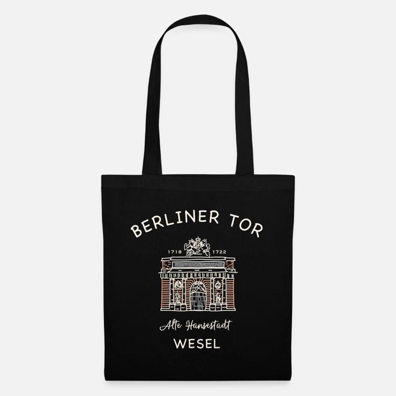 Wesel, Berliner Tor - Stoffbeutel - Schwarz