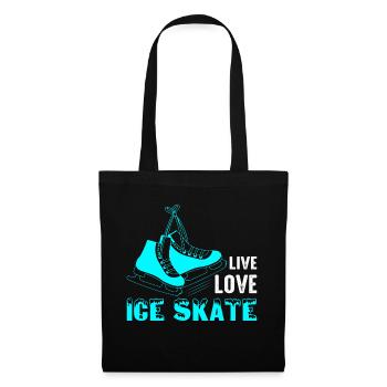 Live Love Ice Skate Figure Skater Ice Skating - Tote Bag - black - Front