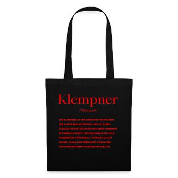 Klempner Definition - Stoffbeutel - Schwarz - Vorne