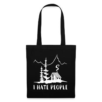 Solitaire (blanc) - Sac en tissu - noir - Devant