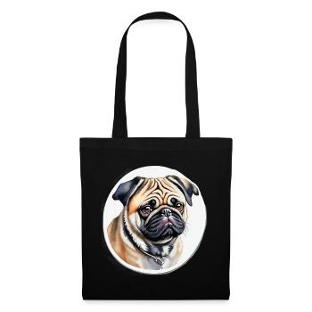 Mops - Stoffbeutel - Schwarz - Vorne