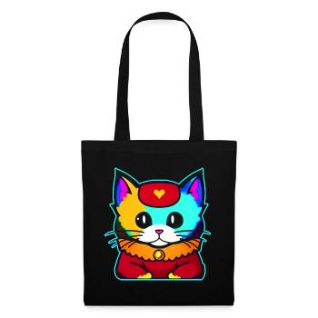 Chat mignon aux couleurs vives - Sac en tissu - noir - Devant