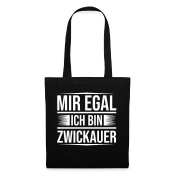 Mir egal Zwickau - Stoffbeutel - Schwarz - Vorne