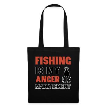 Fishing is my Anger Management - Stoffbeutel - Schwarz - Vorne
