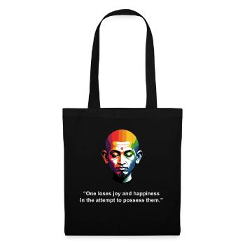 On perd la joie et le bonheur | Citation Zen - Sac en tissu - noir - Devant