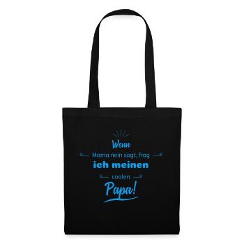 lustige sprüche cooler papa - Stoffbeutel - Schwarz - Vorne