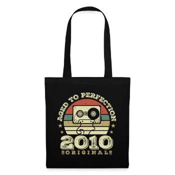 Original Vintage Geburtstag Geschenkidee 2010 - Stoffbeutel - Schwarz - Vorne