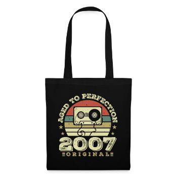 Original Vintage Geburtstagsgeschenkidee 2007 - Stoffbeutel - Schwarz - Vorne