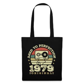 Original Vintage Jubiläums-Geschenkidee 1979 - Stoffbeutel - Schwarz - Vorne
