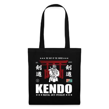 cool kendo martial arts design with kanji - Tote Bag - black - Front