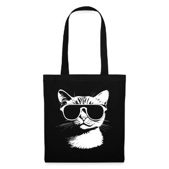 Funny Cat with Sunglasses Kitten Sunglas Cats - Tote Bag - black - Front