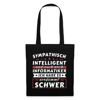 Sympathisch und intelligent - Informatiker Edition - Stoffbeutel - Schwarz - Vorne