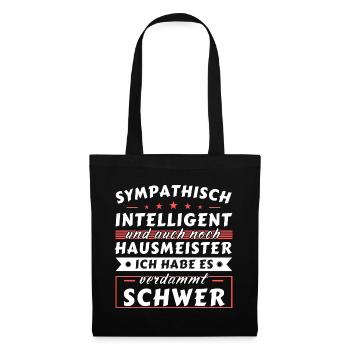Sympathisch und intelligent - Hausmeister Edition - Stoffbeutel - Schwarz - Vorne