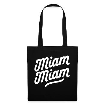 Miam miam - Sac en tissu - noir - Devant