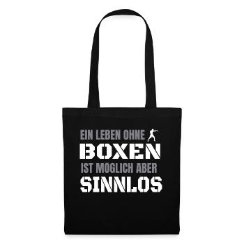 Boxen Boxsport Kampfsport Mottp - Stoffbeutel - Schwarz - Vorne