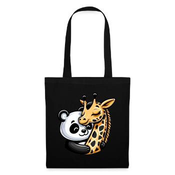 Panda Câlin Et Girafe Amoureuse - Sac en tissu - noir - Devant