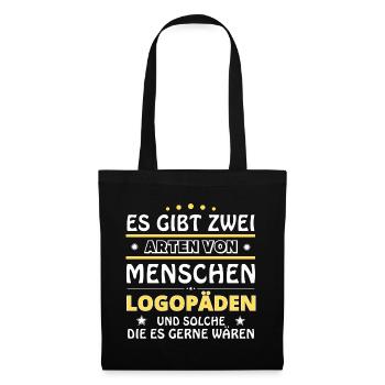 Logopäden Geschenk - zwei Arten von... Design - Stoffbeutel - Schwarz - Vorne