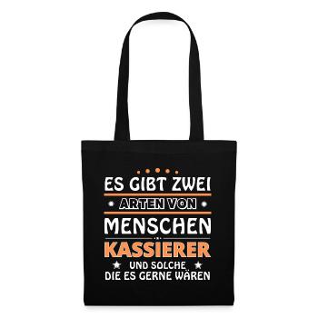 Kassierer Geschenk - zwei Arten von... Design - Stoffbeutel - Schwarz - Vorne