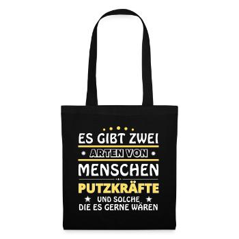 Putzkraft Geschenk - zwei Arten von... Design - Stoffbeutel - Schwarz - Vorne