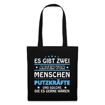 Putzkraft Geschenk - zwei Arten von... Design - Stoffbeutel - Schwarz - Vorne