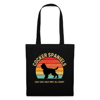 Cocker Spaniels Retro Sunset - Tote Bag - black - Front