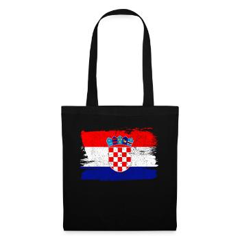 Kroatien Flagge Flagge Frieden Vintage - Stoffbeutel - Schwarz - Vorne