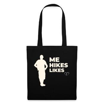 ME HIKES LIKES - LOVE HIKING DESIGN - Stoffbeutel - Schwarz - Vorne