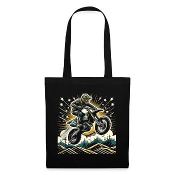 Retro Motocross Gift - Vintage Dirt Bike - Tote Bag - black - Front
