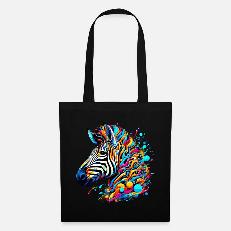 Zebra - Stoffbeutel - Schwarz