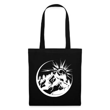 Mountains outdoor nature forest landscape graphic icon - Tote Bag - black - Front