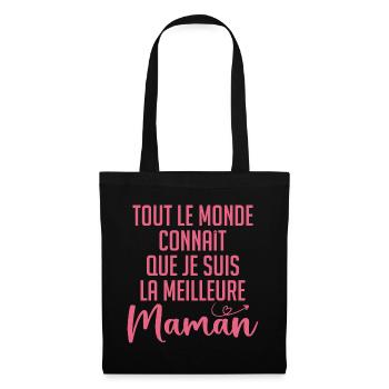 Tout le Monde Connaît Je Suis La Meilleur Maman - Sac en tissu - noir - Devant