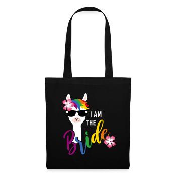 LGBT mariée lama enterrement de vie de jeune fille - Sac en tissu - noir - Devant