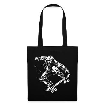 Look de dessin animé de skateur - Sac en tissu - noir - Devant
