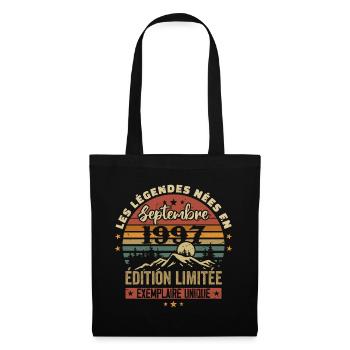 Rétro 1997 - Les légendes nées en Septembre 1997 - Sac en tissu - noir - Devant