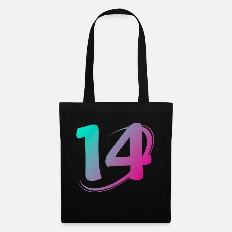 Numéro 14 multicolore - Sac en tissu - noir