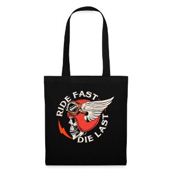 Ride Fast Die Last Skull Biker Motorrad - Stoffbeutel - Schwarz - Vorne